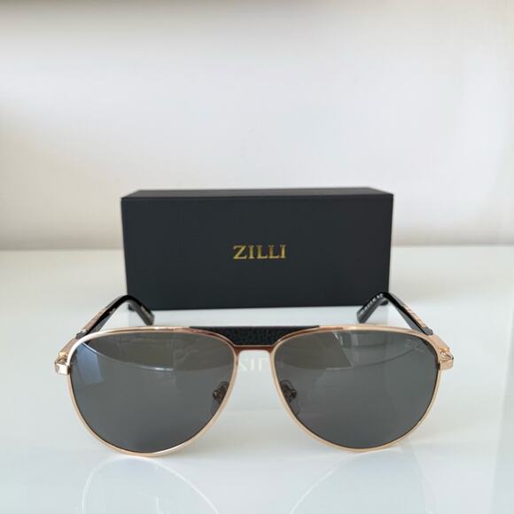 NEW!!! Zilli aviator men  sunglasses Z65021 C01 Authentic Retail 890$ - Picture 1 of 9